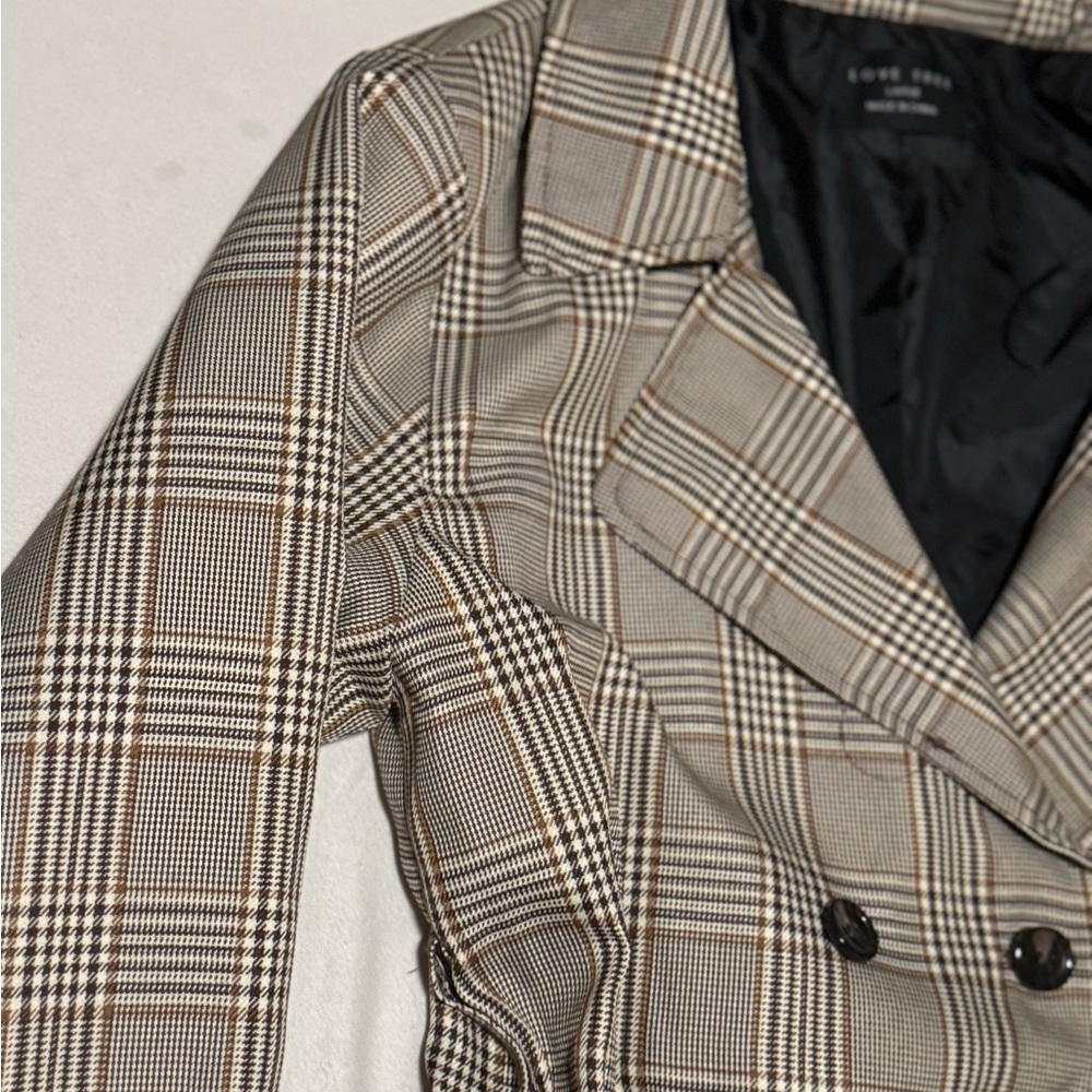 Plaid Blazer in Brown and Black size Large - Picture 4 of 16